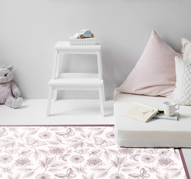 Tapete vinílico flores e plantas arranjo sutil de flores - TenStickers