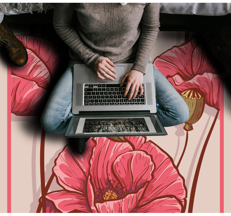 Tapete vinílico flores e plantas design floral elegante - TenStickers