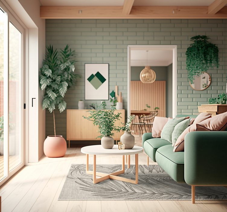 Tapete vinílico de flores e plantas efeito Tecido Tropical - TenStickers