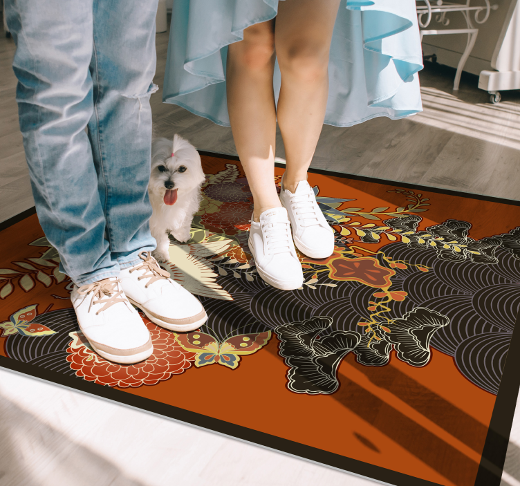 Tapete vinílico flores e plantas elemento botânico elaborado - TenStickers