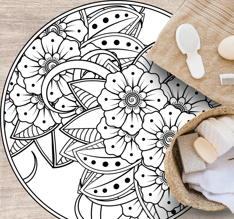 Tapete vinílico de mandala estilo floral - TenStickers