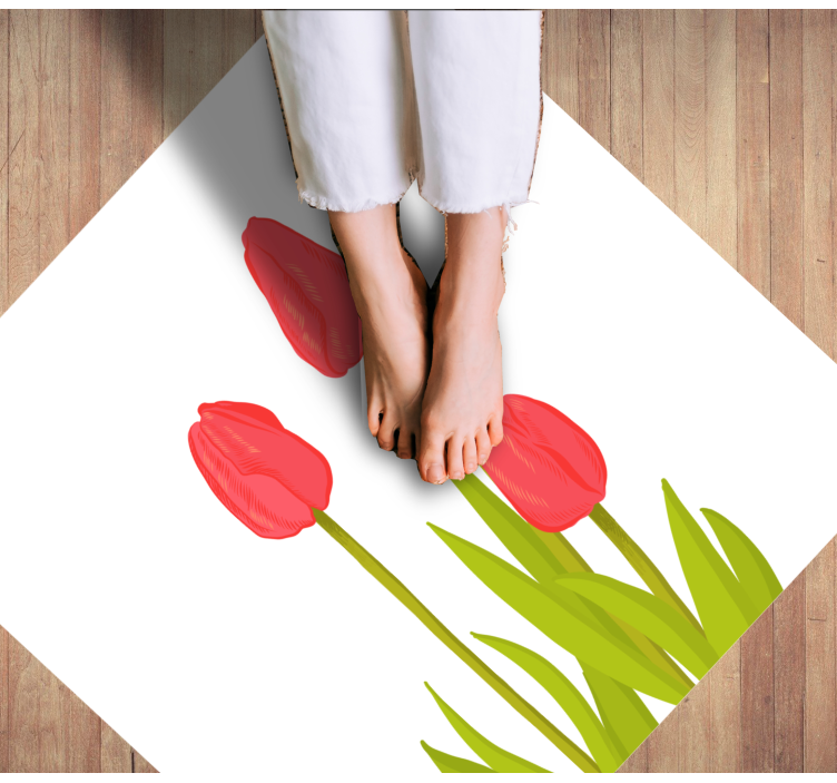 Tapete vinílico flores e plantas flor de tulipa vibrante - TenStickers
