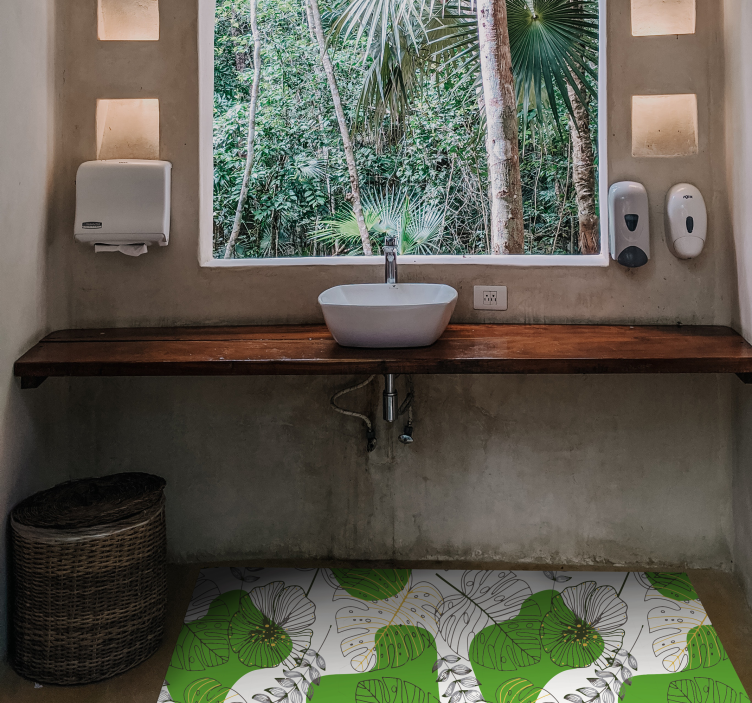 Tapete vinílico flores e plantas monstro tropical - TenStickers