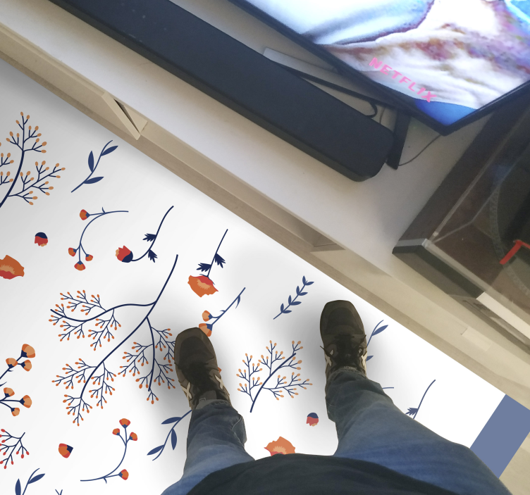 Tapete vinílico flores e plantas motivo botânico de outono - TenStickers