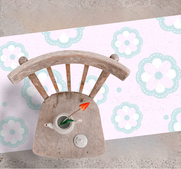 Tapete vinílico criança motivo floral suave - TenStickers