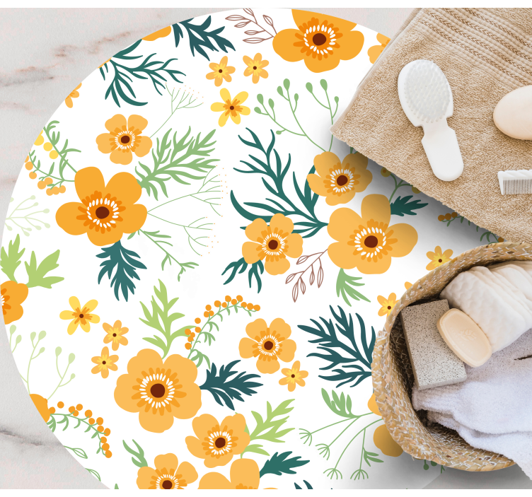 Tapete vinílico flores e plantas padrão de buquê floral - TenStickers