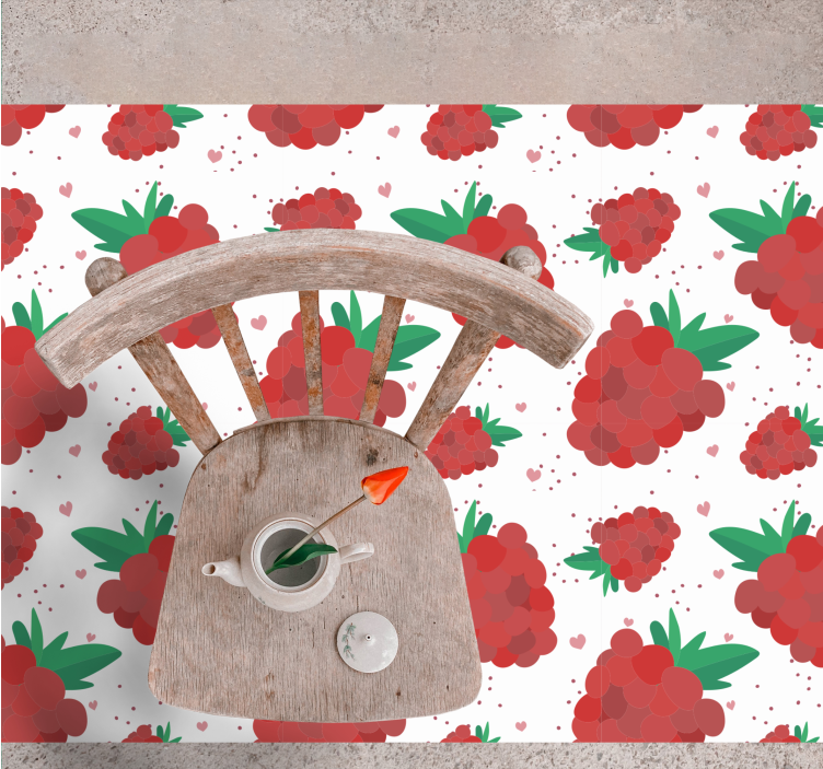 Tapete vinílico flores e plantas padrão frutas vibrantes - TenStickers