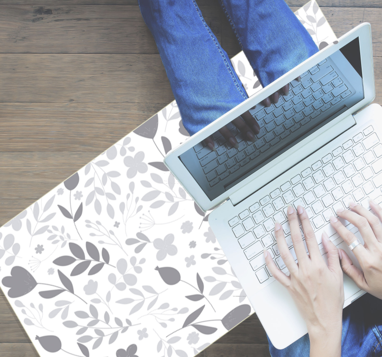 Tapete vinílico flores e plantas silhueta floral - TenStickers