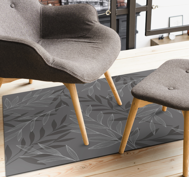 Tapete vinílico flores e plantas silhueta frondosa - TenStickers