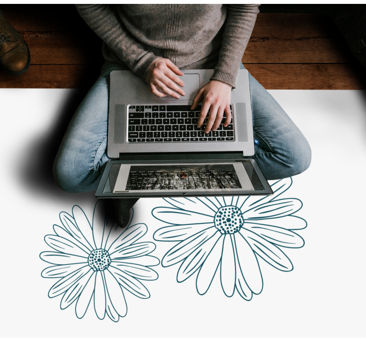 Tapete vinílico flores e plantas toque floral delicado - TenStickers