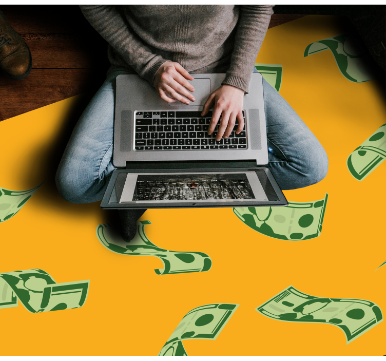 Tapete vinílico moderno padrão de fluxo de dinheiro - TenStickers