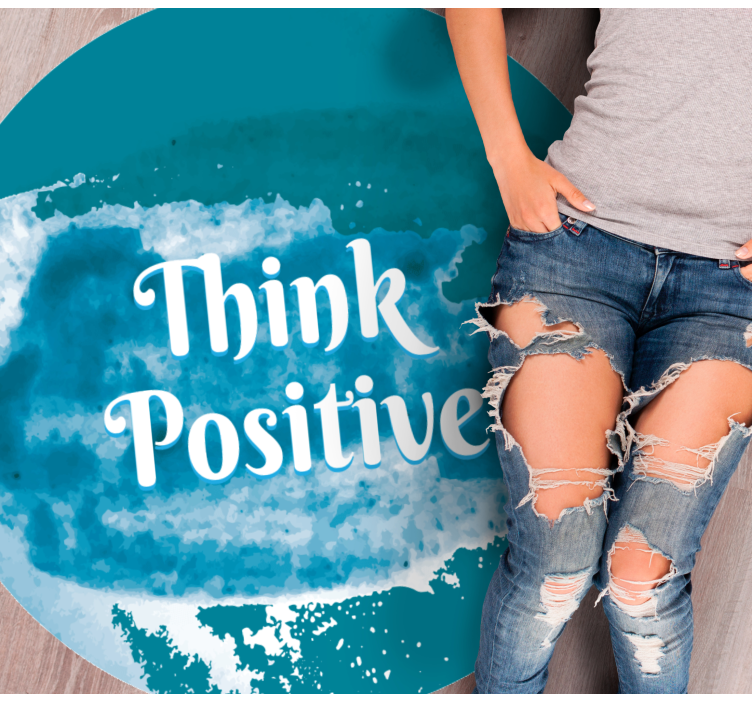 Tapete vinílico frases e textos pense positivo agora - TenStickers