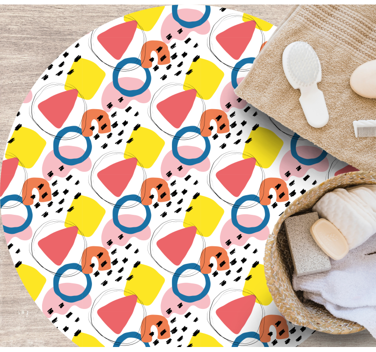 Tapete vinílico minimalista arranjos de formas vibrantes - TenStickers