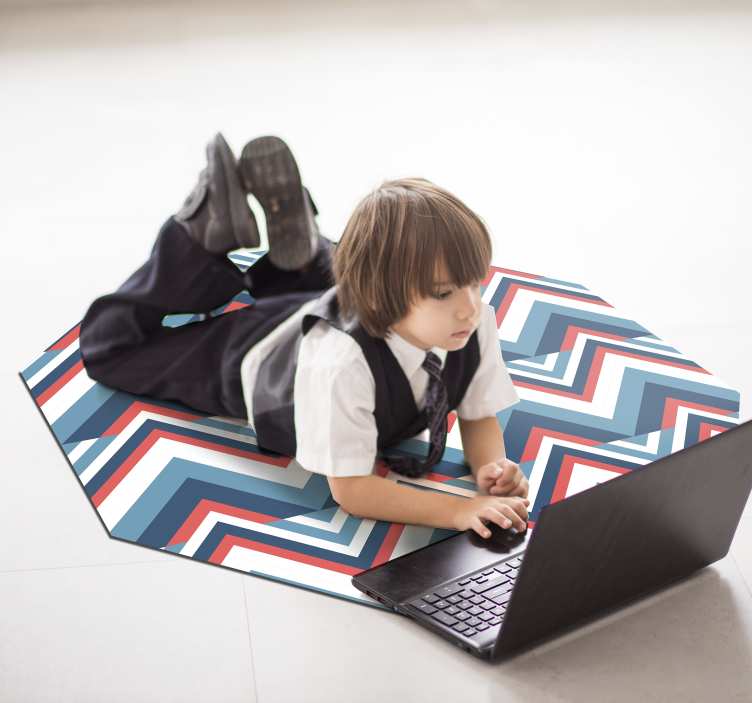 Tapete vinílico geométricas bloco colorido chevron - TenStickers