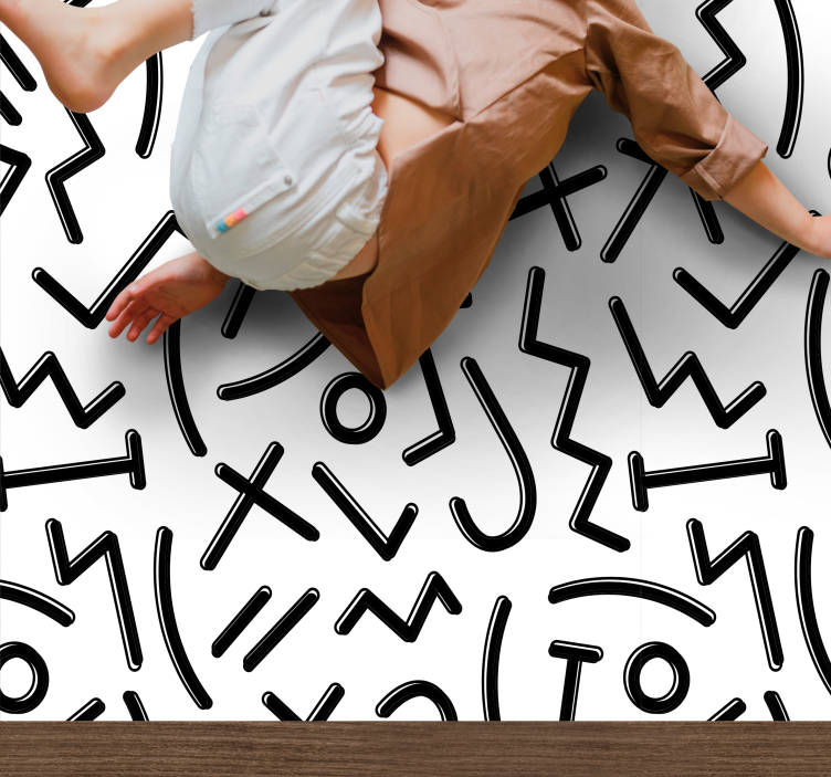 Tapete vinílico criança linhas abstratas dinâmicas - TenStickers