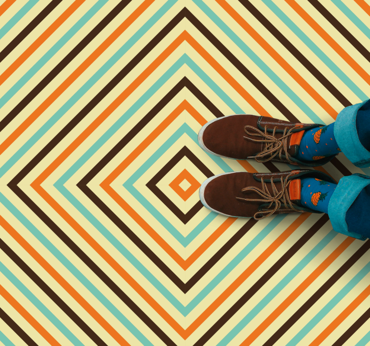 Tapete vinílico geométricas linhas com padrão de diamante - TenStickers