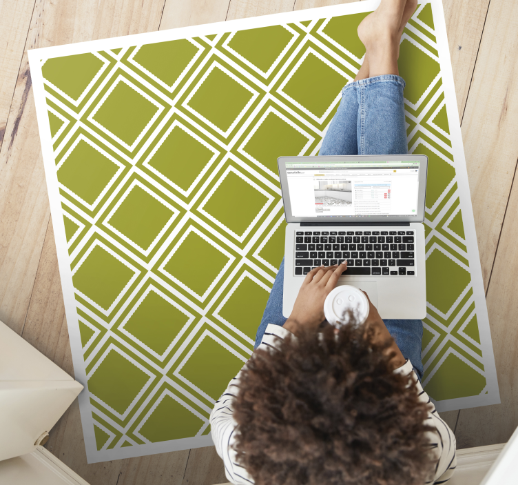 Tapete vinílico geométricas motivo de padrão de diamante - TenStickers