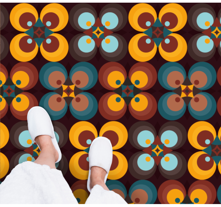 Tapete vinílico azulejos padrão circular colorido - TenStickers