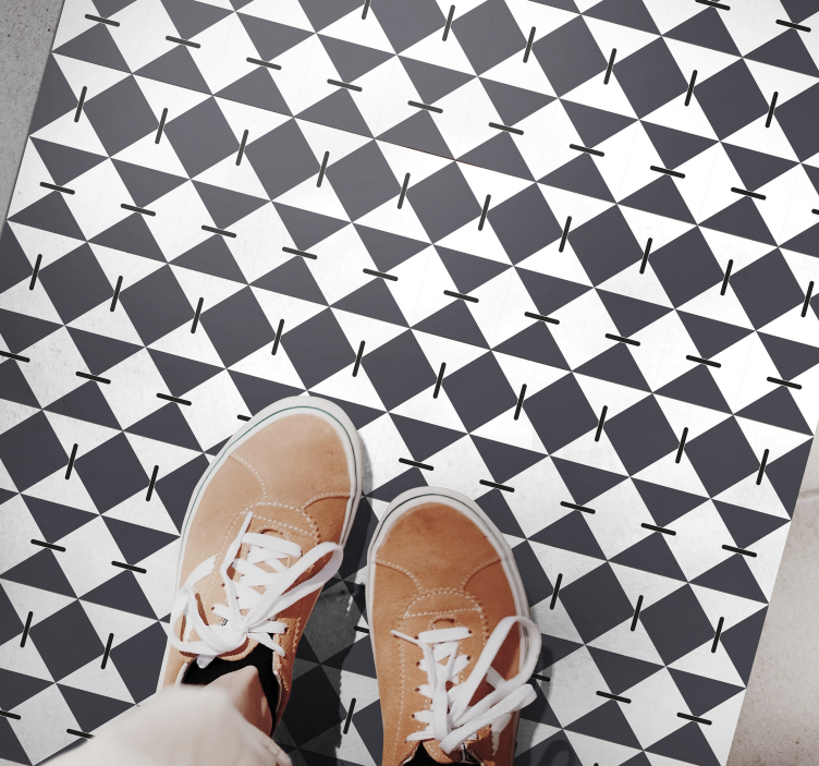 Tapete vinílico geométricas padrão de diamante moderno - TenStickers