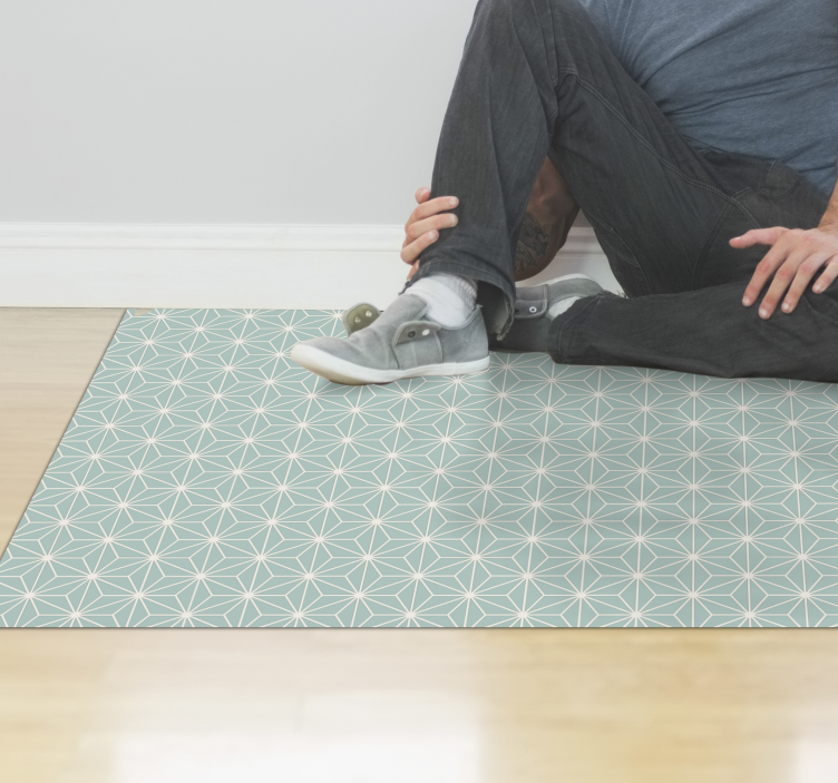 Tapete vinílico geométricas explosão de estrela verde - TenStickers