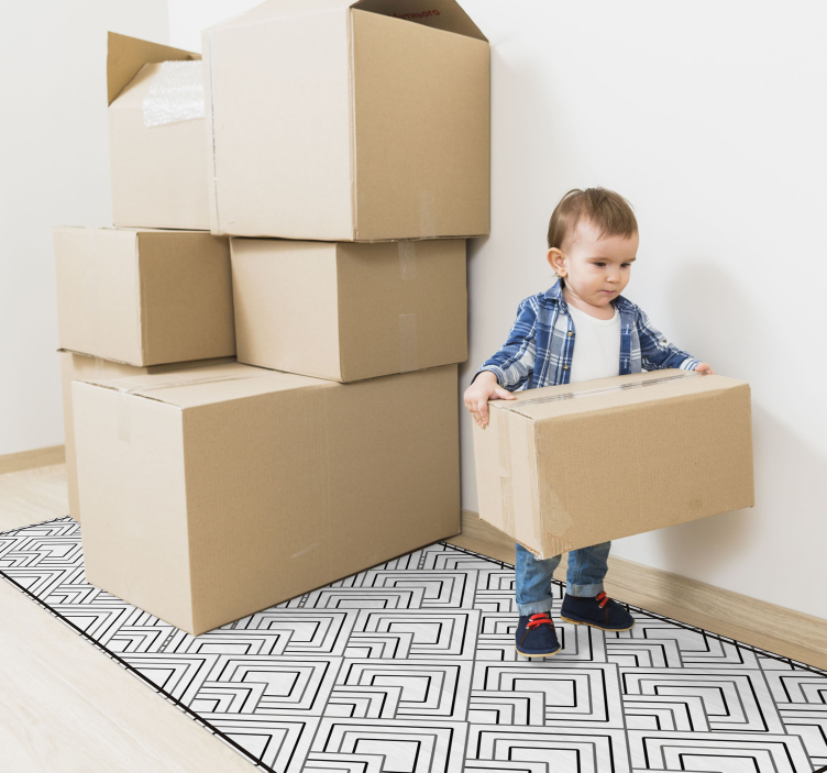 Tapete vinílico geométricas padrão de labirinto geométrico - TenStickers