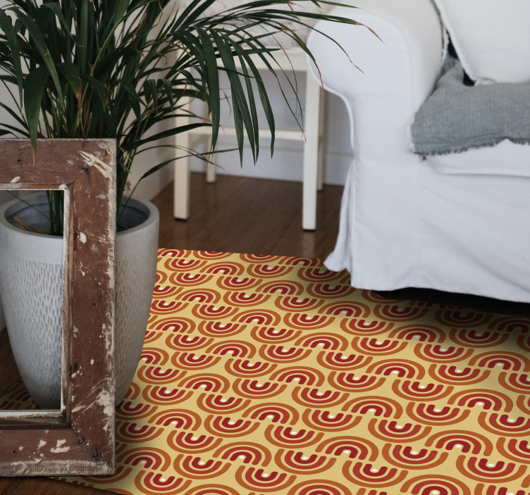 Tapete vinílico geométricas padrão de ondas coloridas - TenStickers