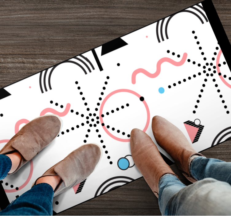 Tapete vinílico moderno padrão geométrico branco - TenStickers