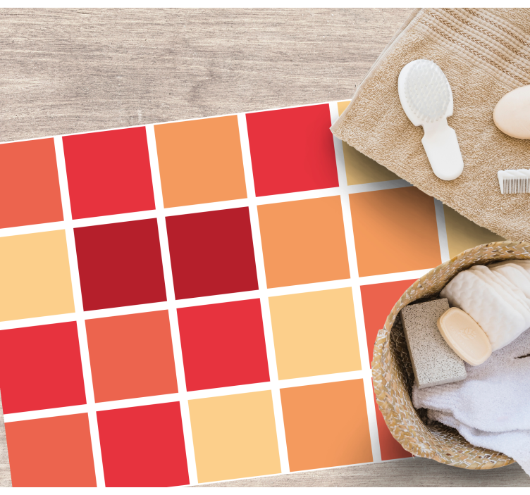 Tapete vinílico casa de banho padrões quadrados coloridos - TenStickers