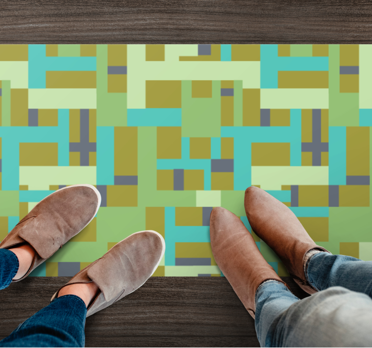 Tapete vinílico geométricas segmentos de cor verde - TenStickers