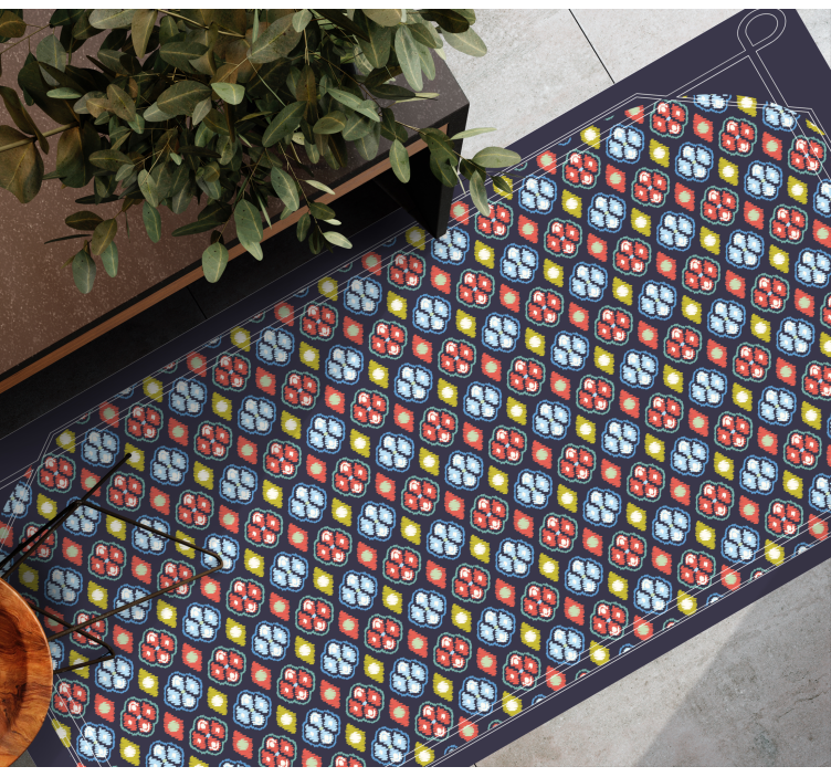 Tapete vinílico hall de entrada composição mosaico colorido - TenStickers