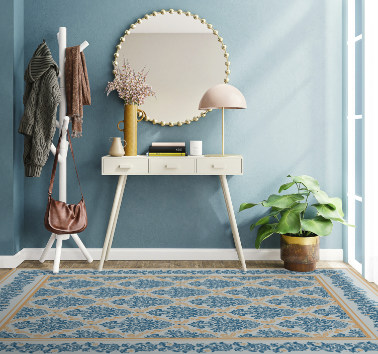 Tapete vinílico hall de entrada elegante floral barroco - TenStickers