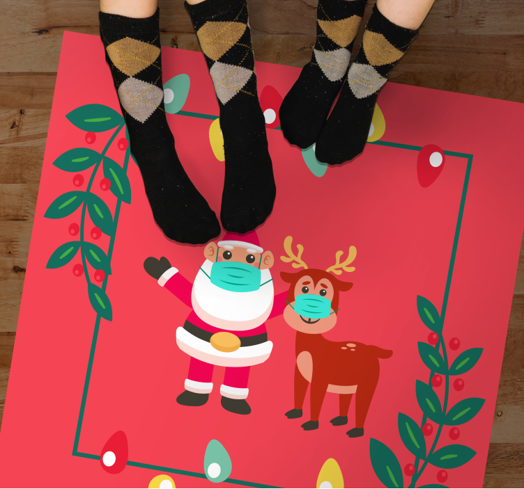 Tapete vinílico do Natal amuleto de papai noel com máscara - TenStickers
