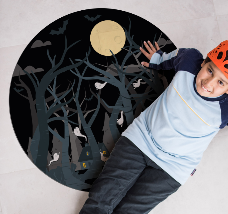 Tapete vinílico halloween cena assustadora da floresta - TenStickers