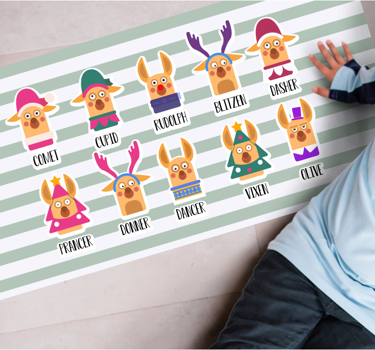 Tapete vinílico do Natal coleção de personagens de renas - TenStickers