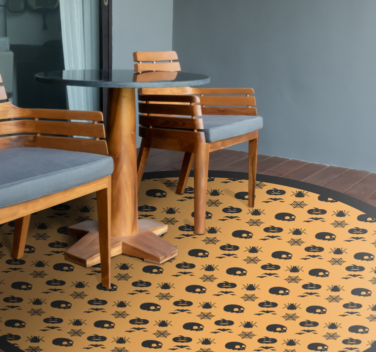 Tapete vinílico halloween padrão circular assustador - TenStickers