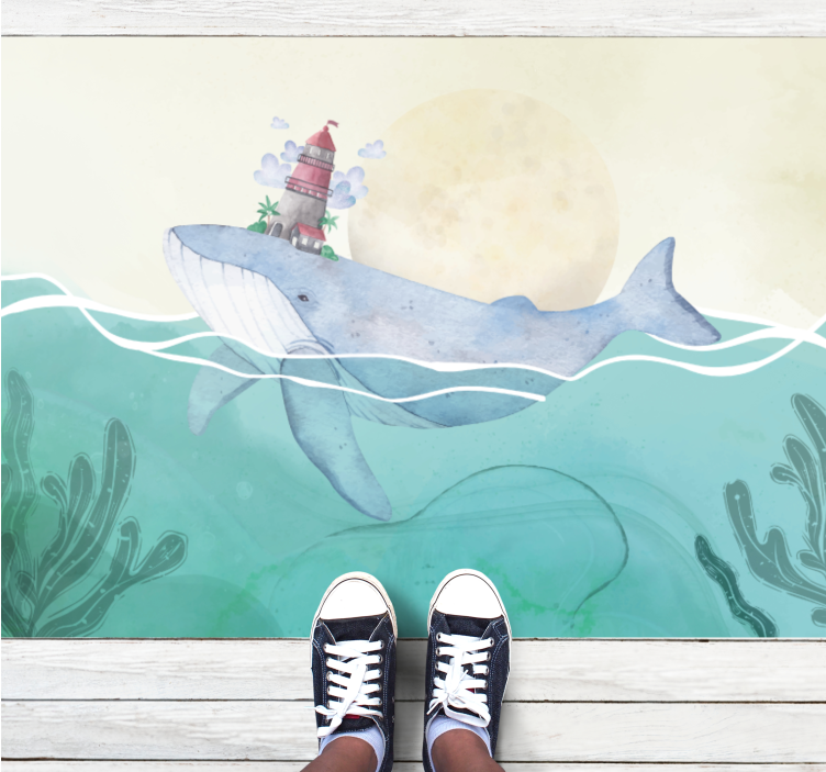 Tapete vinílico infantis vida oceânica caprichosa - TenStickers