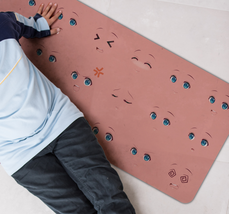 Tapete vinílico infantis atividade de rostos emotivos - TenStickers