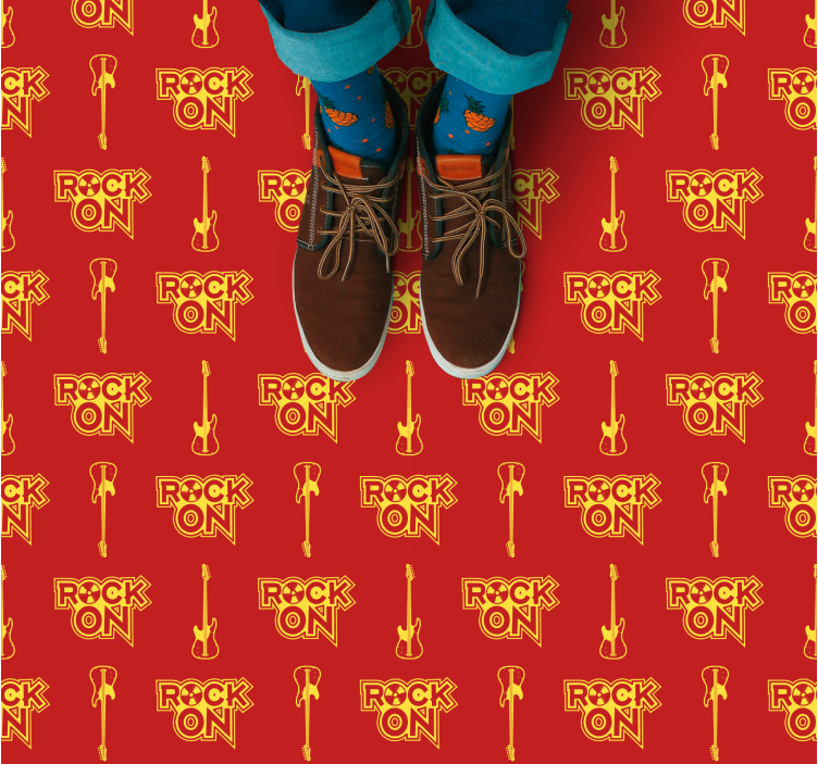 Tapete vinílico juvenil padrão rock on - TenStickers