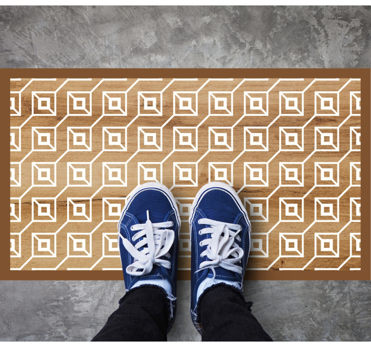 Tapete vinílico madeira motivos geométricos - TenStickers