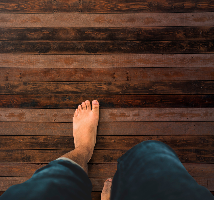 Tapete vinílico madeira tom marrom escuro realista - TenStickers