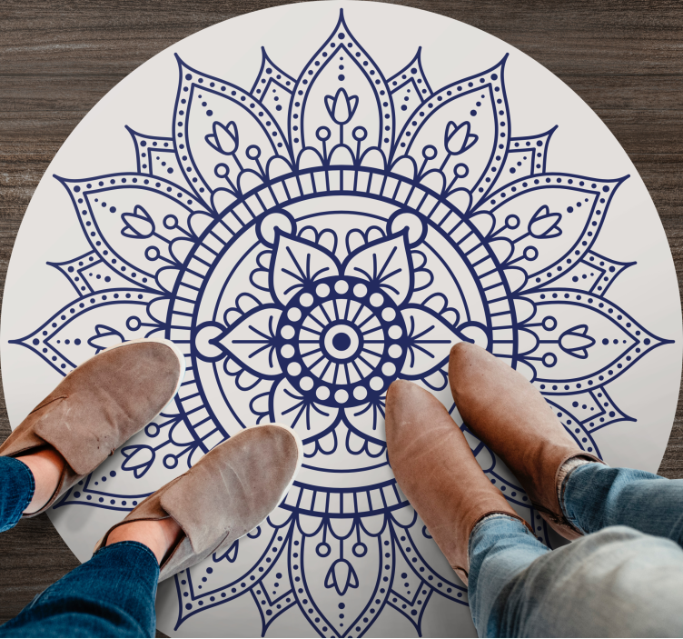 Tapete vinílico mandala circular para sala - TenStickers