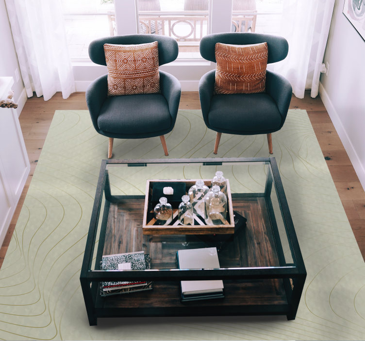 Tapete vinílico minimalista arte de linha fluida - TenStickers