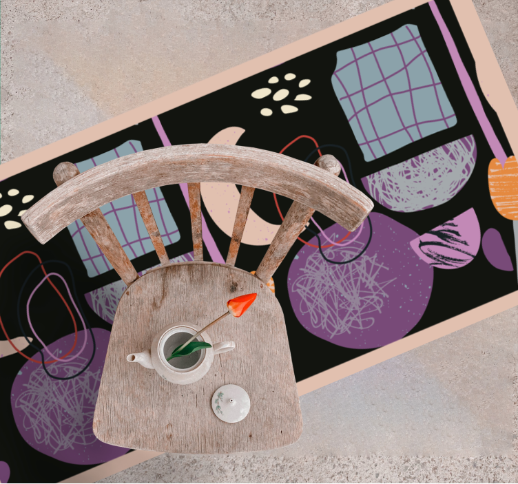 Tapete vinílico moderno elementos geométricos noturnos - TenStickers