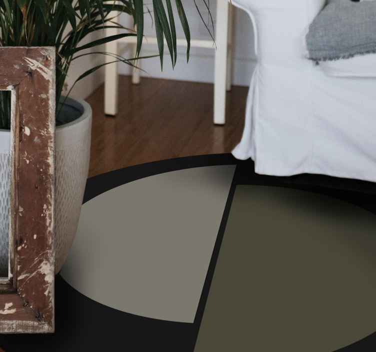 Tapete vinílico minimalista oval bicolor - TenStickers