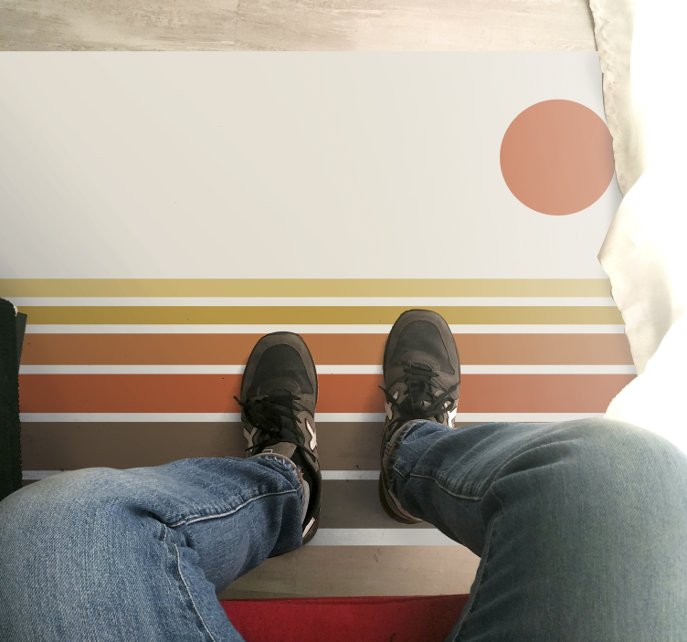 Tapete vinílico quarto padrão de listras do pôr do sol - TenStickers