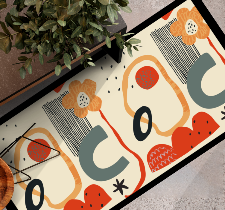 Tapete vinílico moderno elementos florais ousados - TenStickers