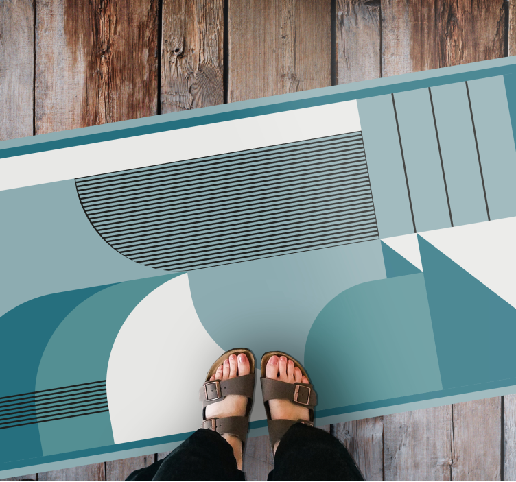 Tapete vinílico moderno formas geométricas abstratas azuis - TenStickers