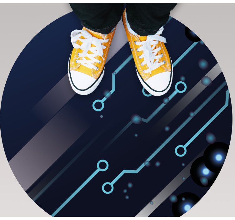 Tapete vinílico juvenil padrão de placa de circuito - TenStickers