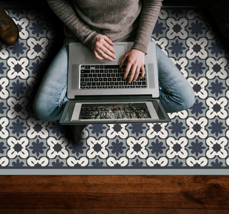 Tapete vinílico mosaico arranjo clássico cinza - TenStickers