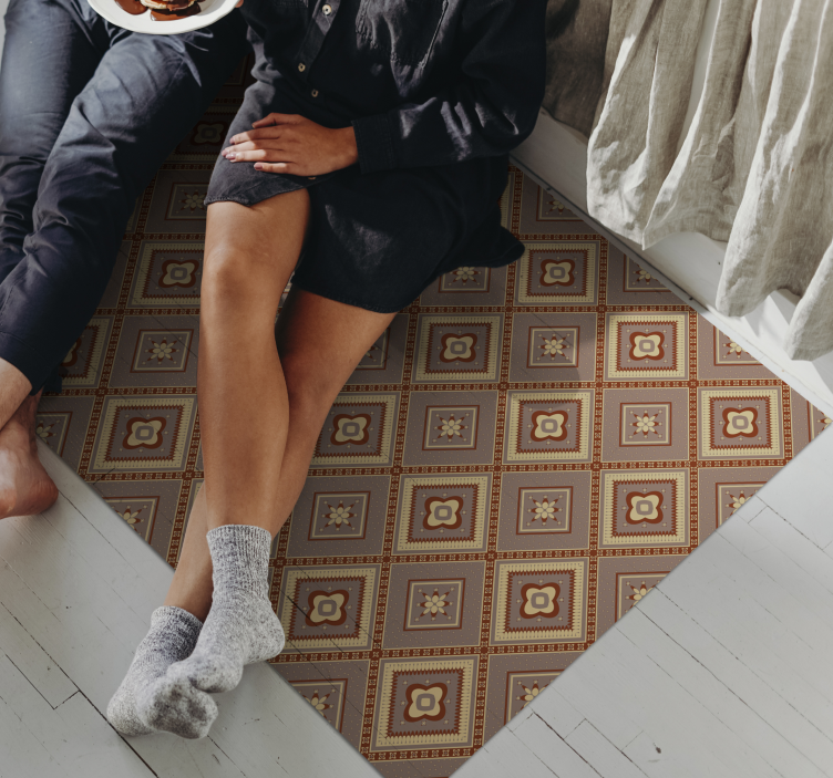 Tapete vinílico mosaico arranjos de azulejos ornamentais - TenStickers